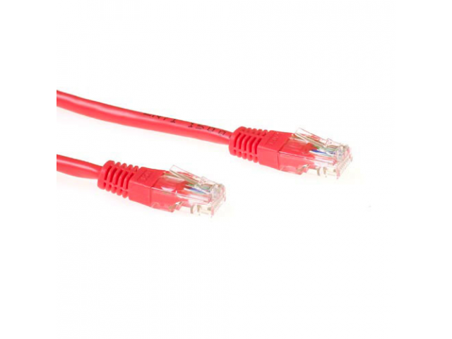 ACT Red 1 meter U/UTP CAT5E patch cable with RJ45 connectors