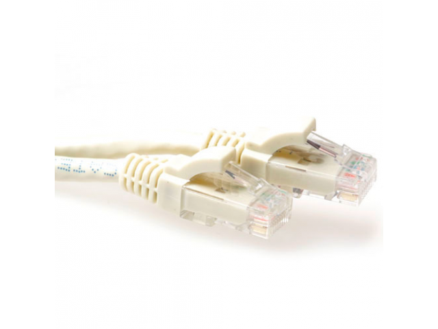 ACT Ivory 5 meter U/UTP CAT6A patch cable snagless with RJ45 connectors