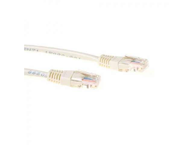 ACT Ivory 3 meter U/UTP CAT5E patch cable with RJ45 connectors