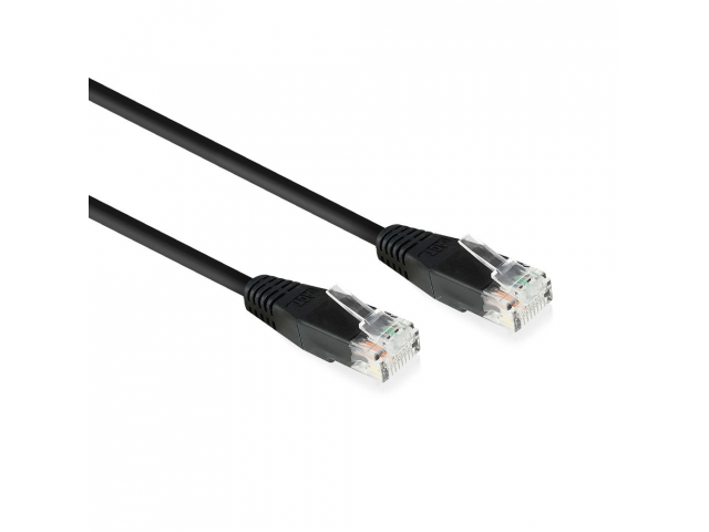 ACT Zwart 0,9 meter U/UTP CAT6 patchkabel met RJ45 connectoren