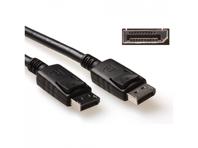 AK3978 ACT DisplayPort cable Male-Male, Power Pin20 connected, 1m, Black