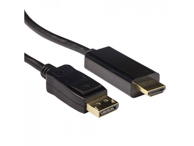 AK3990 ACT Verloopkabel DisplayPort male naar HDMI-A male, 1.8m, zwart