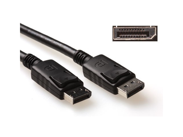 AK3981 ACT DisplayPort kabel male-male, Power Pin20 connected, 3m, Zwart