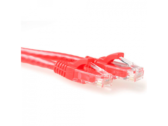 ACT Red 3 meter U/UTP CAT6 patch cable snagless with RJ45 connectors