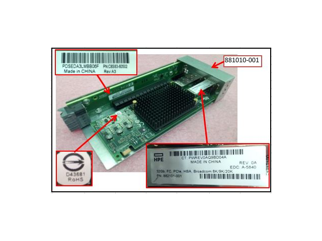 Q2P67A HPE 3PAR STORESERV 9000/20000 2-PORT 32GB FIBRE CHANNEL ADAPTER