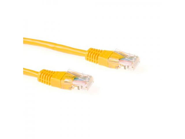 ACT Yellow 1 meter U/UTP CAT6 patch cable with RJ45 connectors