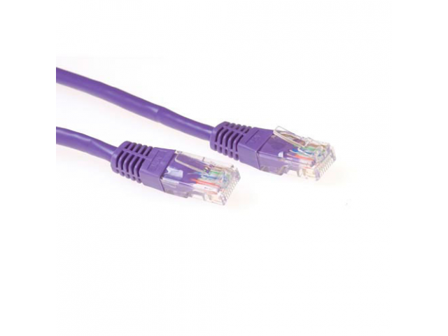 ACT Paarse 1 meter U/UTP CAT6 patchkabel met RJ45 connectoren