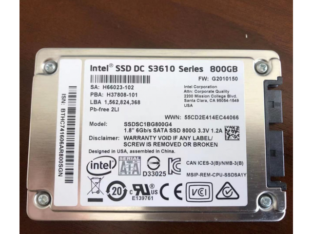 SSDSC1BG800G4 Intel DC S3610 800GB SSD 1.8in SATA