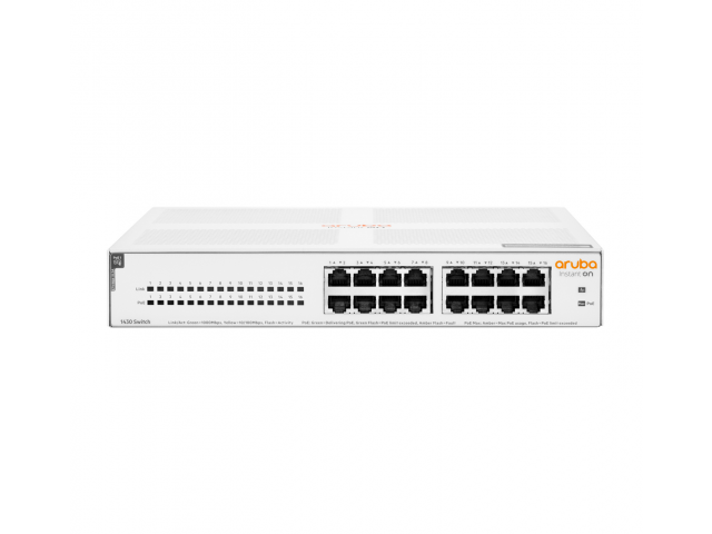 HPE Aruba Networking Aruba Instant On 1430 16G Class4 PoE 124W Unmanaged L2 Gigabit Ethernet (10/100/1000) Power over Ethernet (