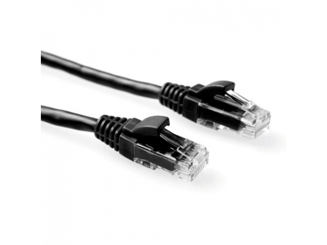 ACT Zwarte 1,5 meter U/UTP CAT6 patchkabel snagless met RJ45 connectoren