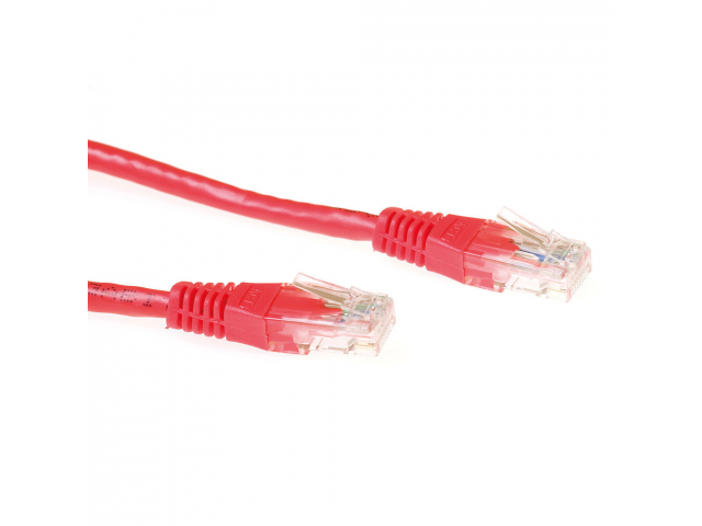 ACT Red 1.5 meter U/UTP CAT6 patch cable with RJ45 connectors