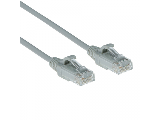 ACT Grijze 0,15 meter LSZH U/UTP CAT6 datacenter slimline patchkabel snagless met RJ45 connectoren