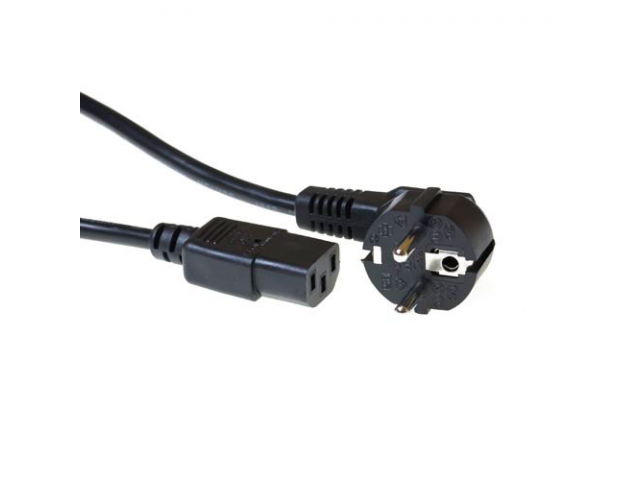 AK5012 ACT Powercord mains connector CEE 7/7 male (angled) - C13 black 1.5 m