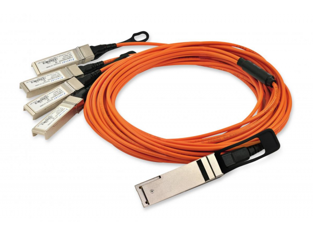 Finisar FCBN510QE2C05 InfiniBand en Glasvezelkabel 5 m QSFP+ 4x SFP+ Oranje