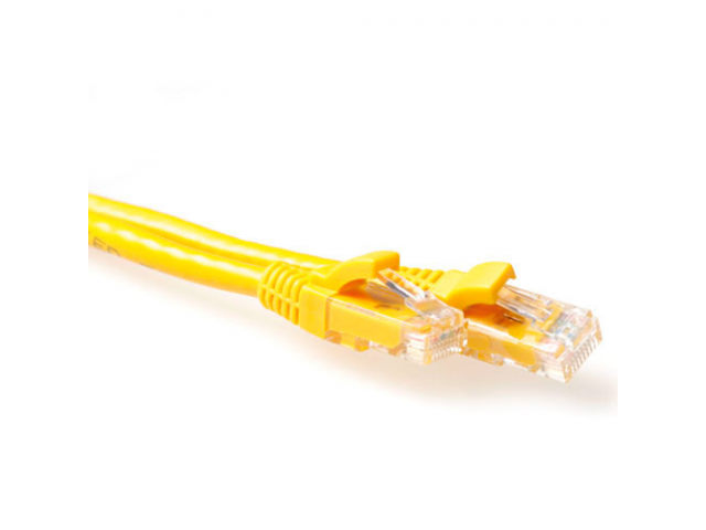 ACT Gele 2 meter U/UTP CAT6A patchkabel snagless met RJ45 connectoren