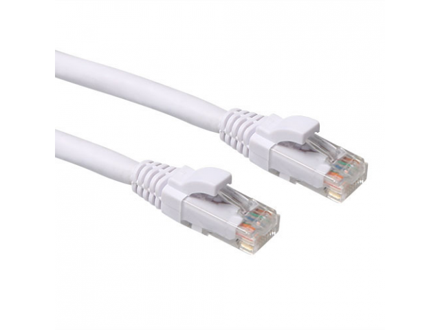 ACT White 5.00 meter U/UTP CAT6A patch cable snagless with RJ45 connectors