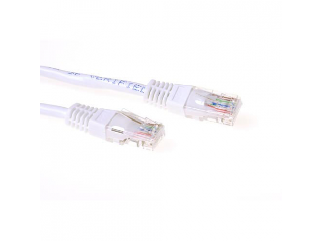 ACT White 1.5 meter U/UTP CAT6A patch cable with RJ45 connectors