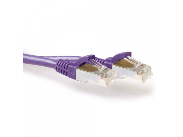 ACT Paarse 2 meter LSZH SFTP CAT6A patchkabel snagless met RJ45 connectoren