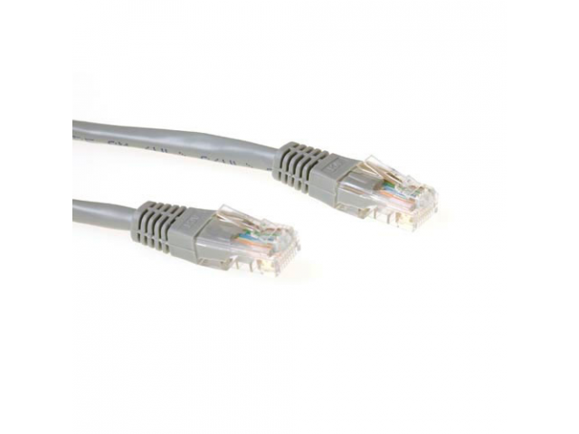 ACT Grey 3 meter U/UTP CAT6 patch cable with RJ45 connectors